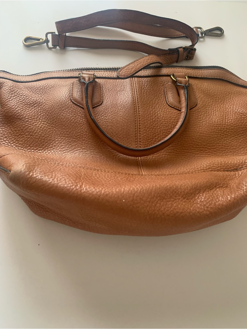 Madewell Brown Pebbled Leather Hobo Bag